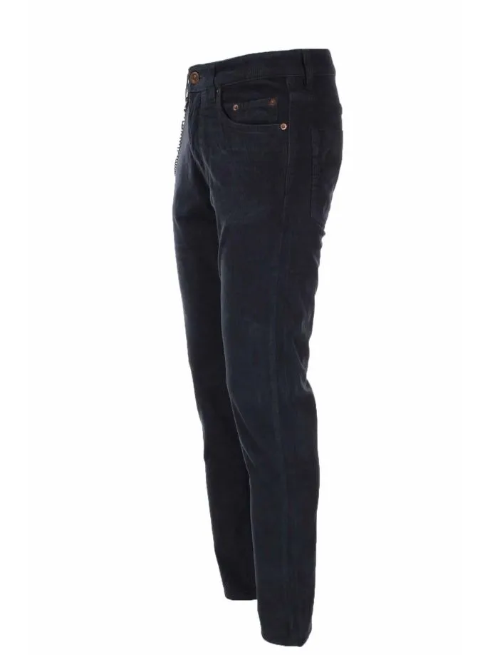 Pantalone 5 tasche velluto micro puntinato