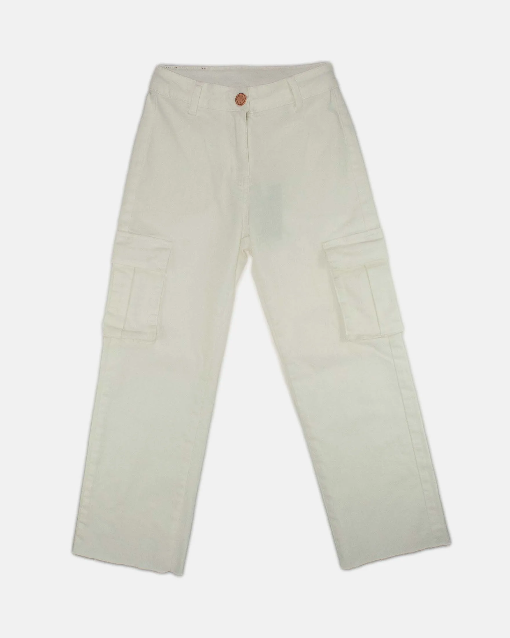 Pantalone cargo bianco in cotone 10-16 anni