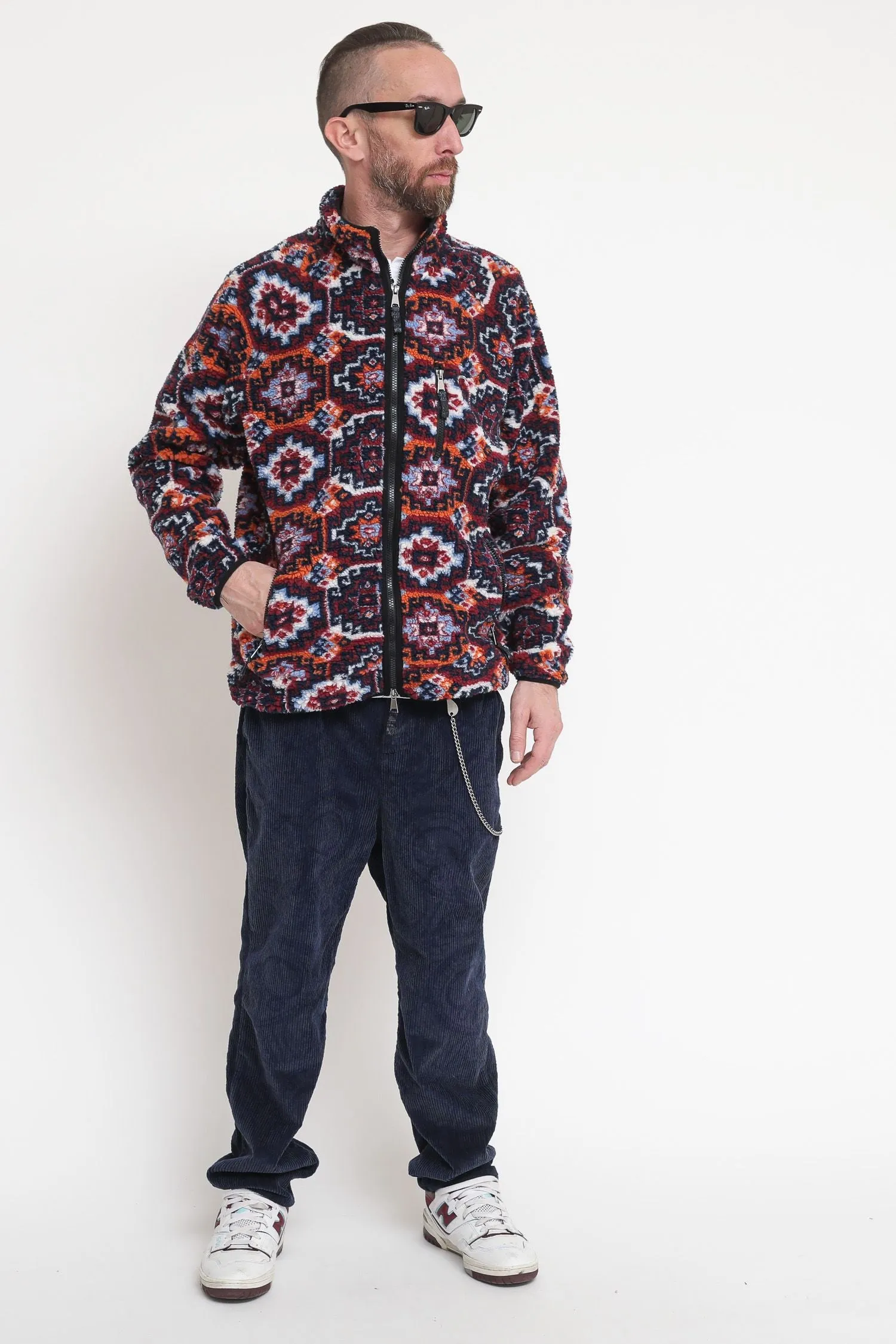 Pantalone Chino Velluto Stampato - BLu