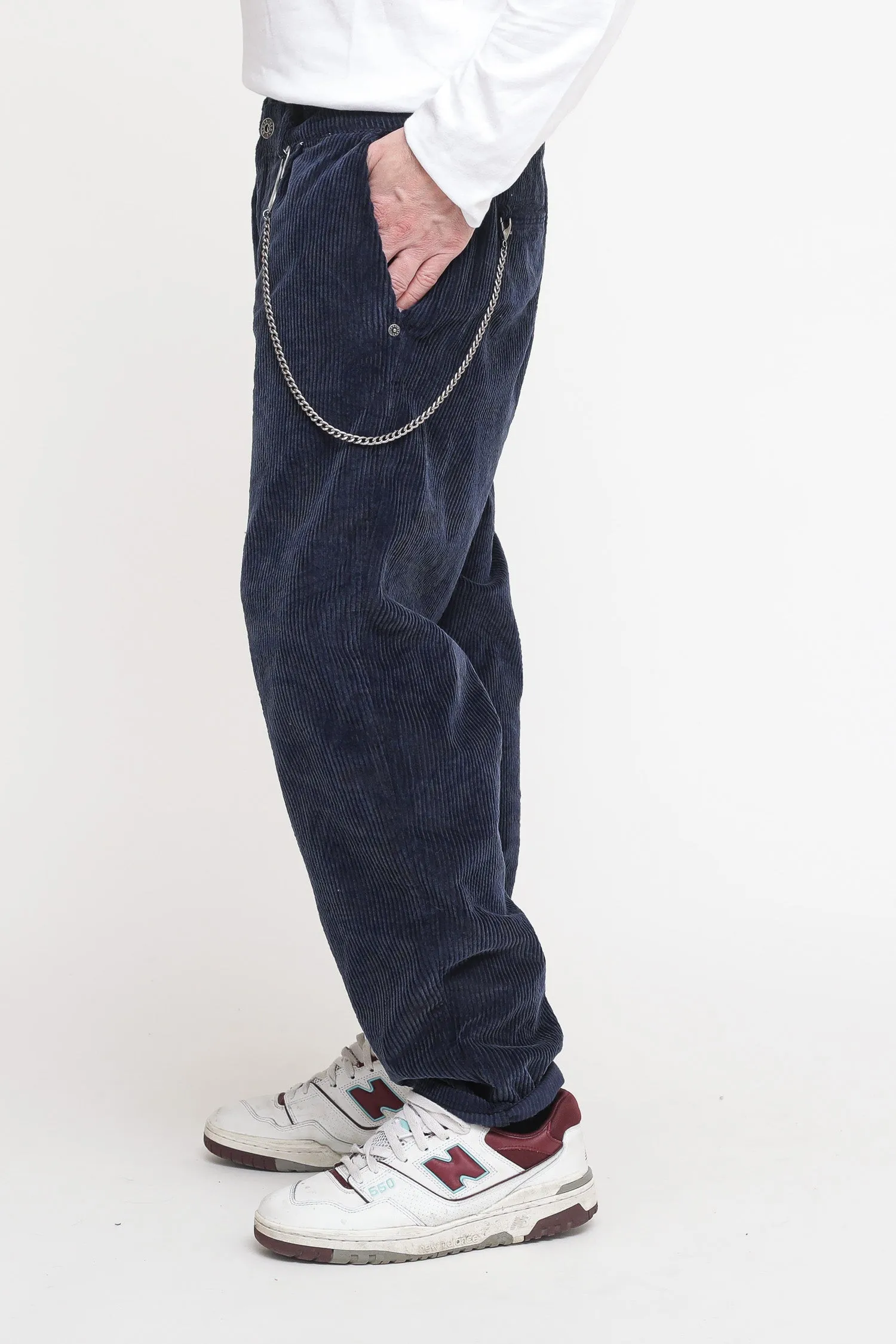 Pantalone Chino Velluto Stampato - BLu