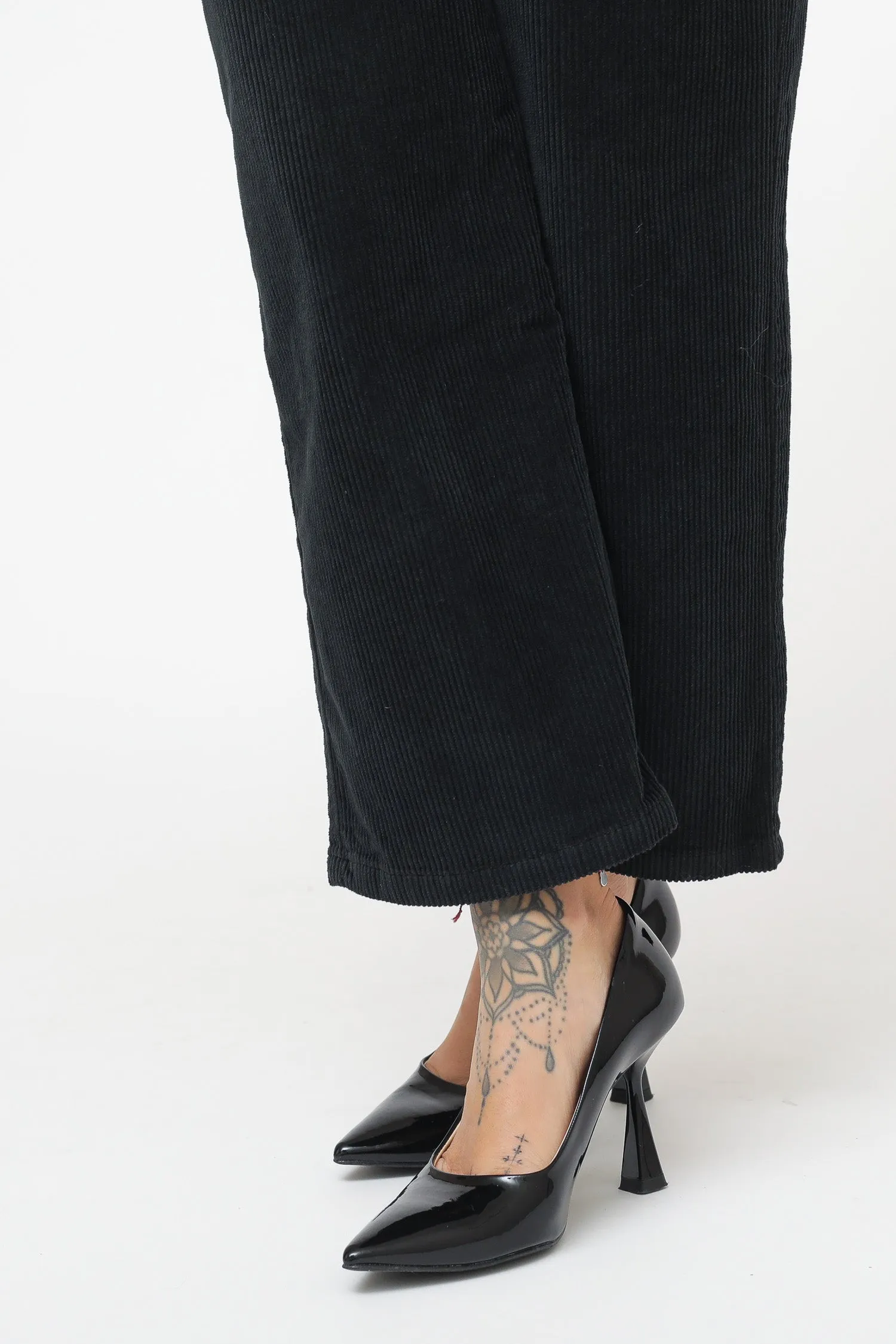 Pantalone Cropped Velluto - Nero