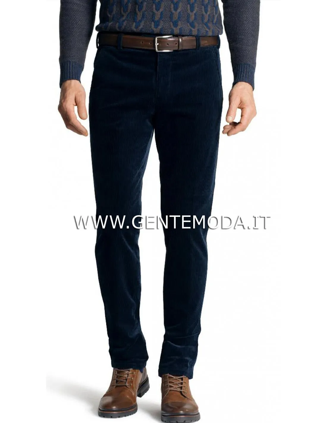 Pantalone in cotone Velluto a coste Blu Bong Bergamo