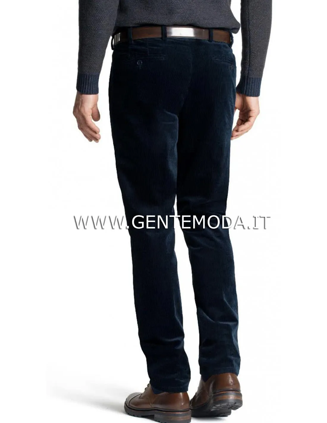 Pantalone in cotone Velluto a coste Blu Bong Bergamo