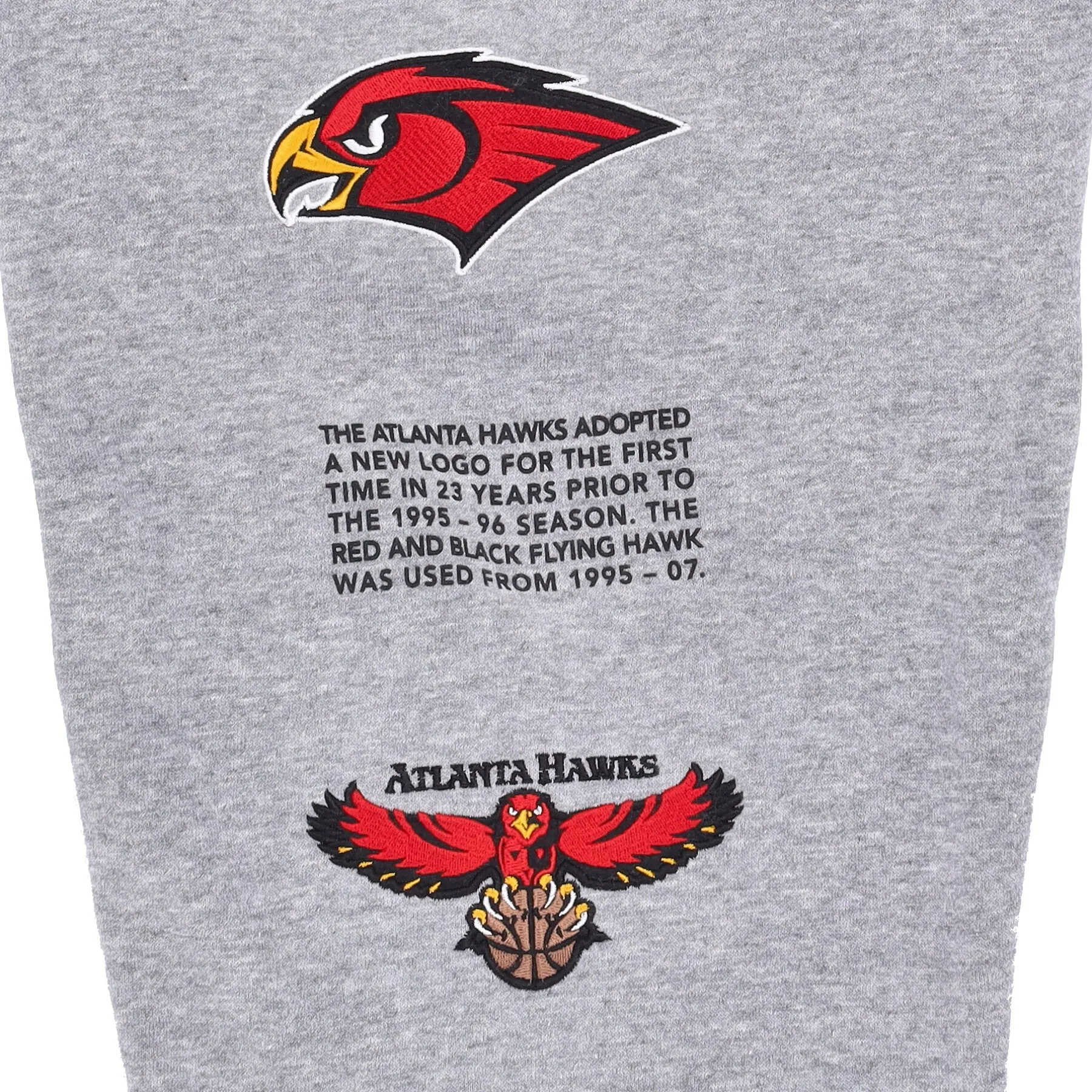 Pantalone Tuta Felpato Uomo Nba Team Origins Fleece Pant Hardwood Classics Atlhaw Grey Heather