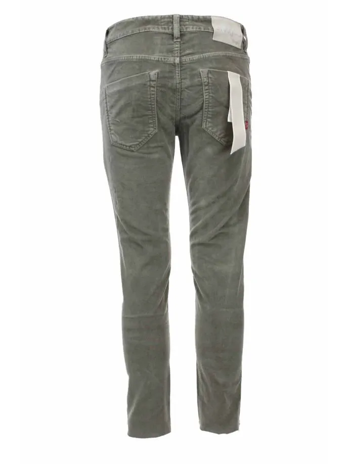 Pantalone velluto diagonale stretch