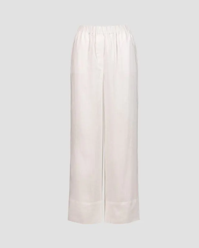 Pantaloni bianchi di lino da donna Kori
