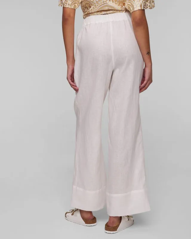 Pantaloni bianchi di lino da donna Kori
