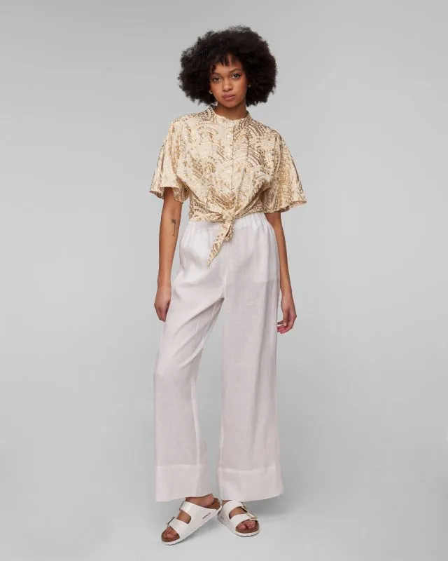 Pantaloni bianchi di lino da donna Kori