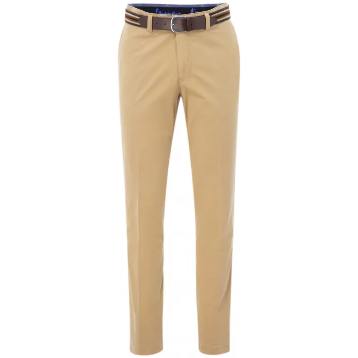 Pantaloni chino Henk ter Horst in cotone elasticizzato Camel