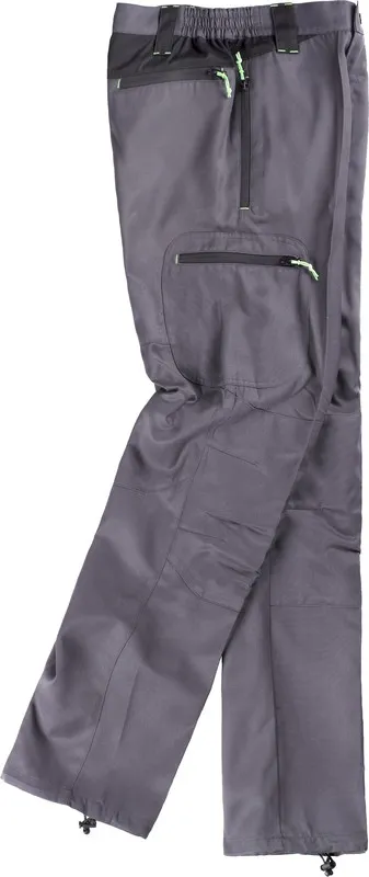 Pantaloni da montagna, combinati, multitasche Grigio Nero