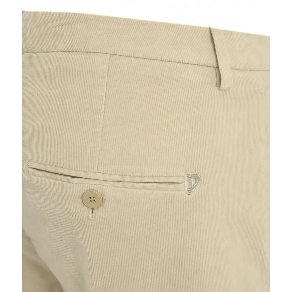 Pantaloni di velluto a coste sottili Nima crema
