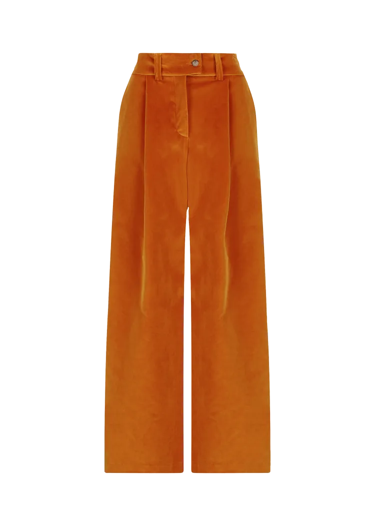 Pantaloni di velluto plissettati modello Luxara    
