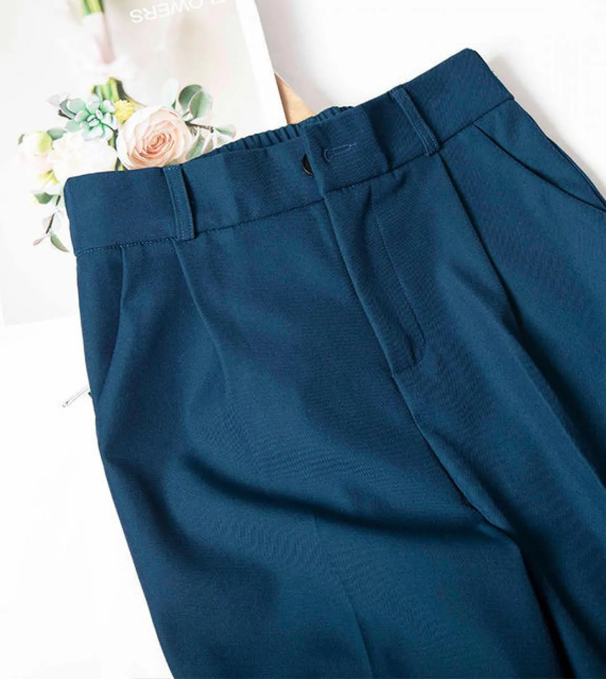 Pantaloni dritti larghi a vita alta da lavoro dufficio delle nuove donne di moda autunno tutti i pantaloni alla caviglia solidi