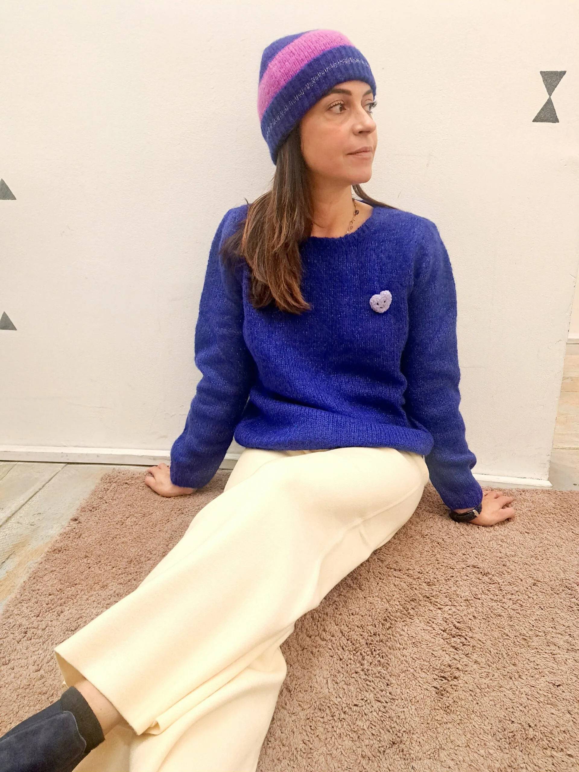 Pantaloni Larghi Maglia Panna Compania Fantastica