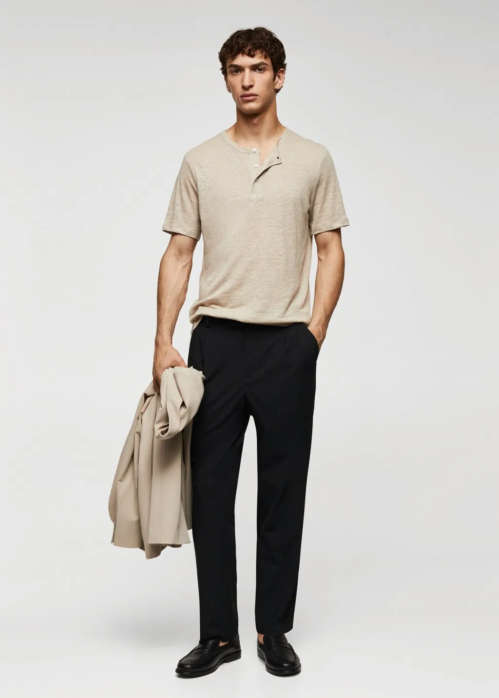 Pantaloni regular fit cotone pinces