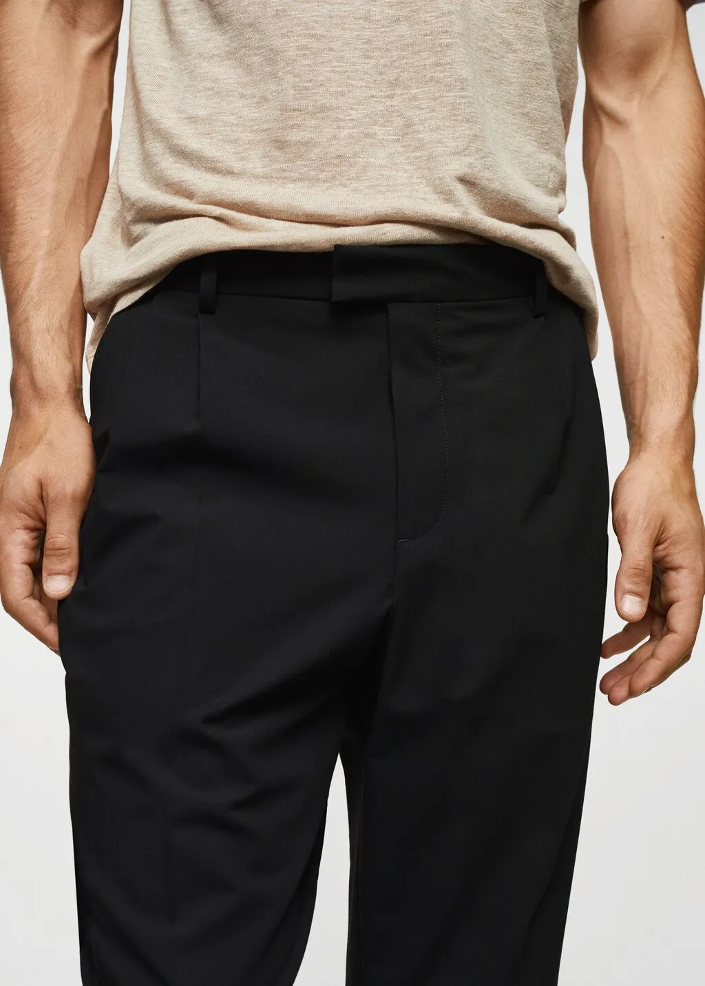 Pantaloni regular fit cotone pinces