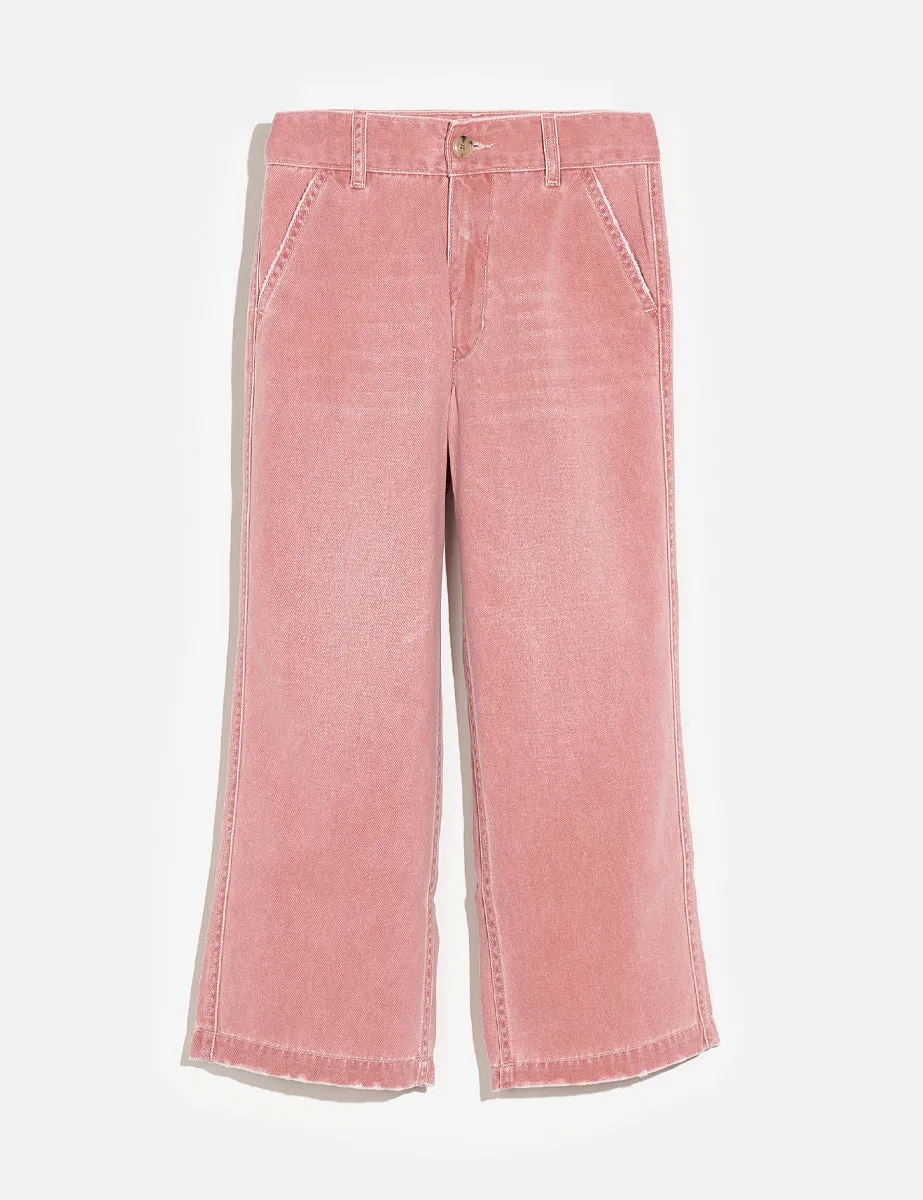 pantapalazzo kristin bull denim rosa