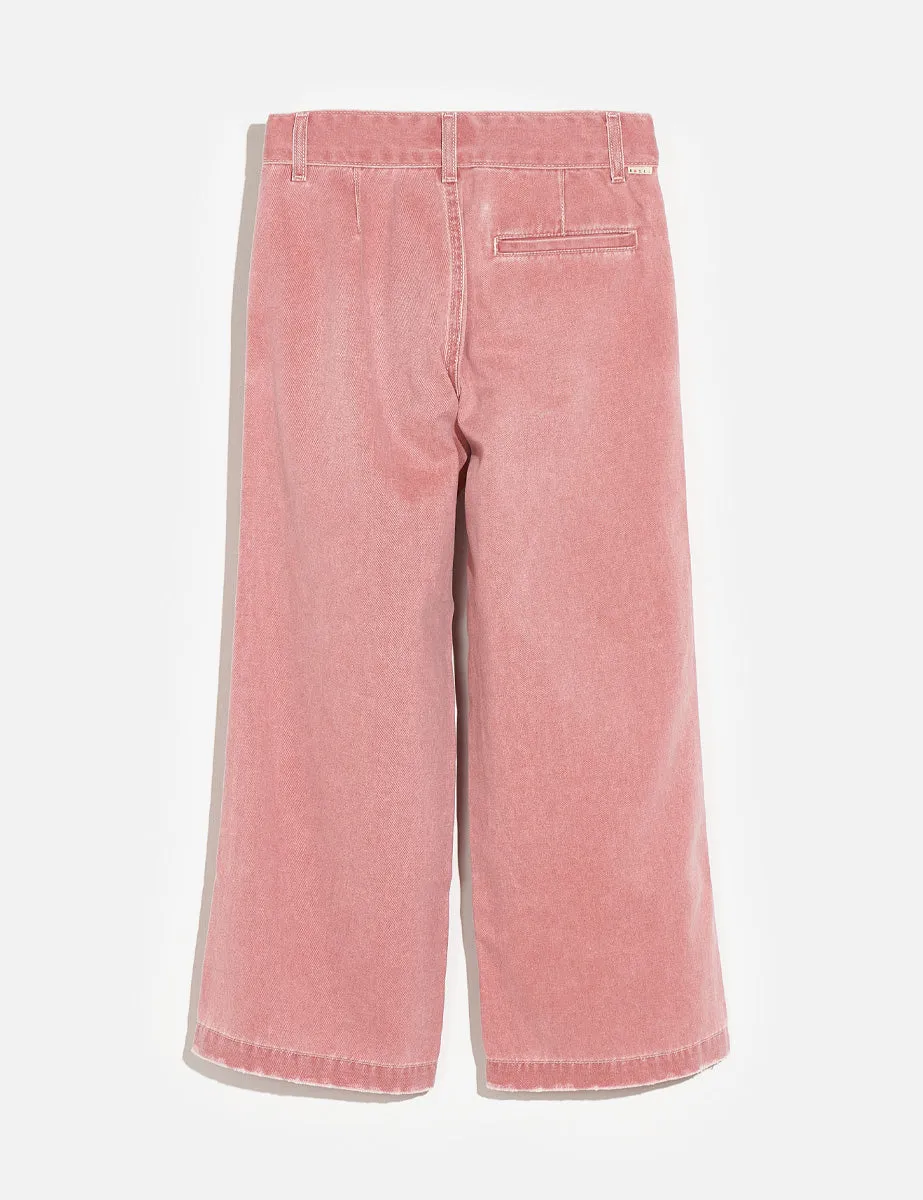 pantapalazzo kristin bull denim rosa