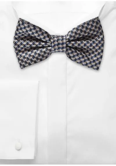 Papillon da uomo con motivo a struttura beige blu notte