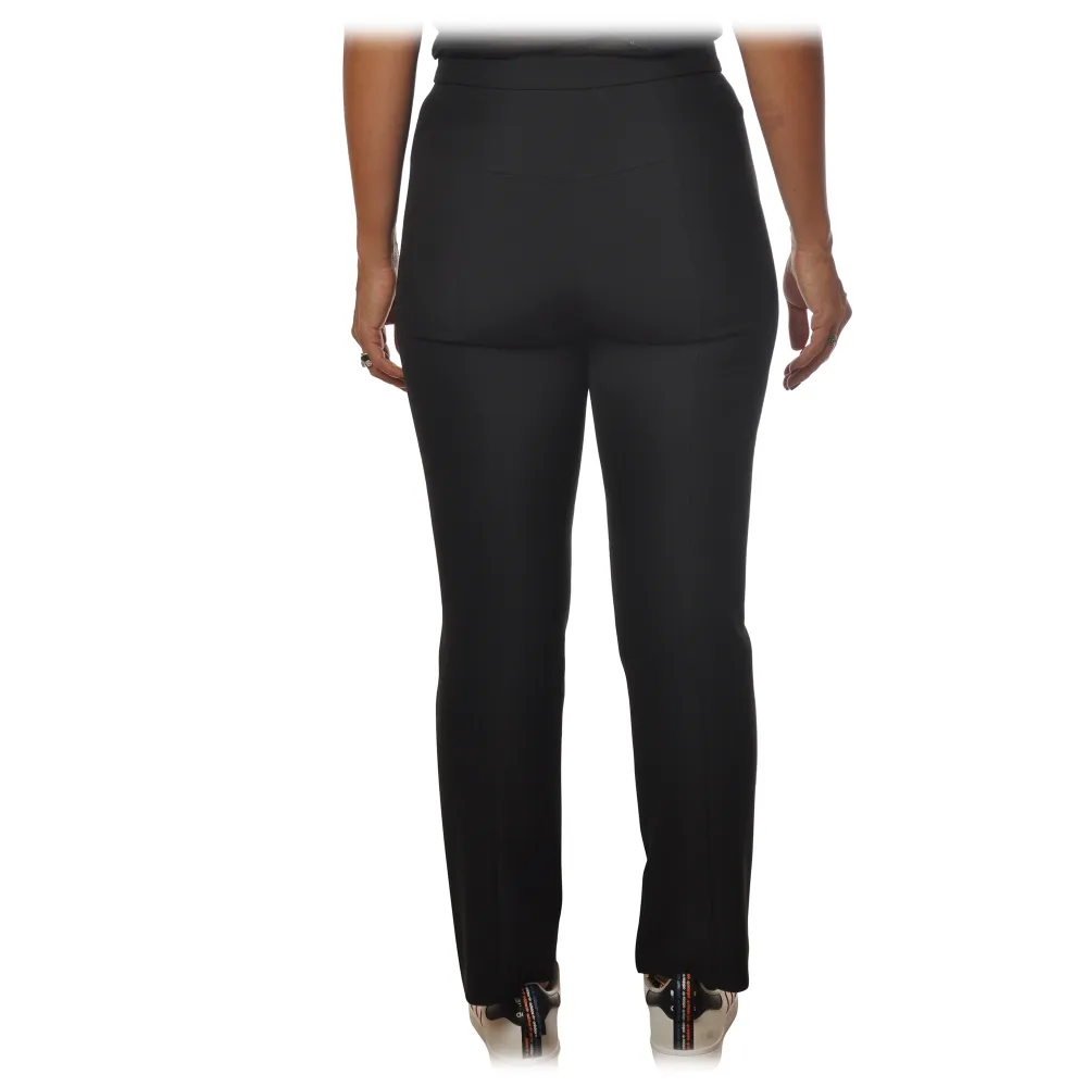 Patrizia Pepe - Pantalone Dritto con Tasca Chinos - Nero - Pantalone - Made in Italy - Luxury Exclusive Collection