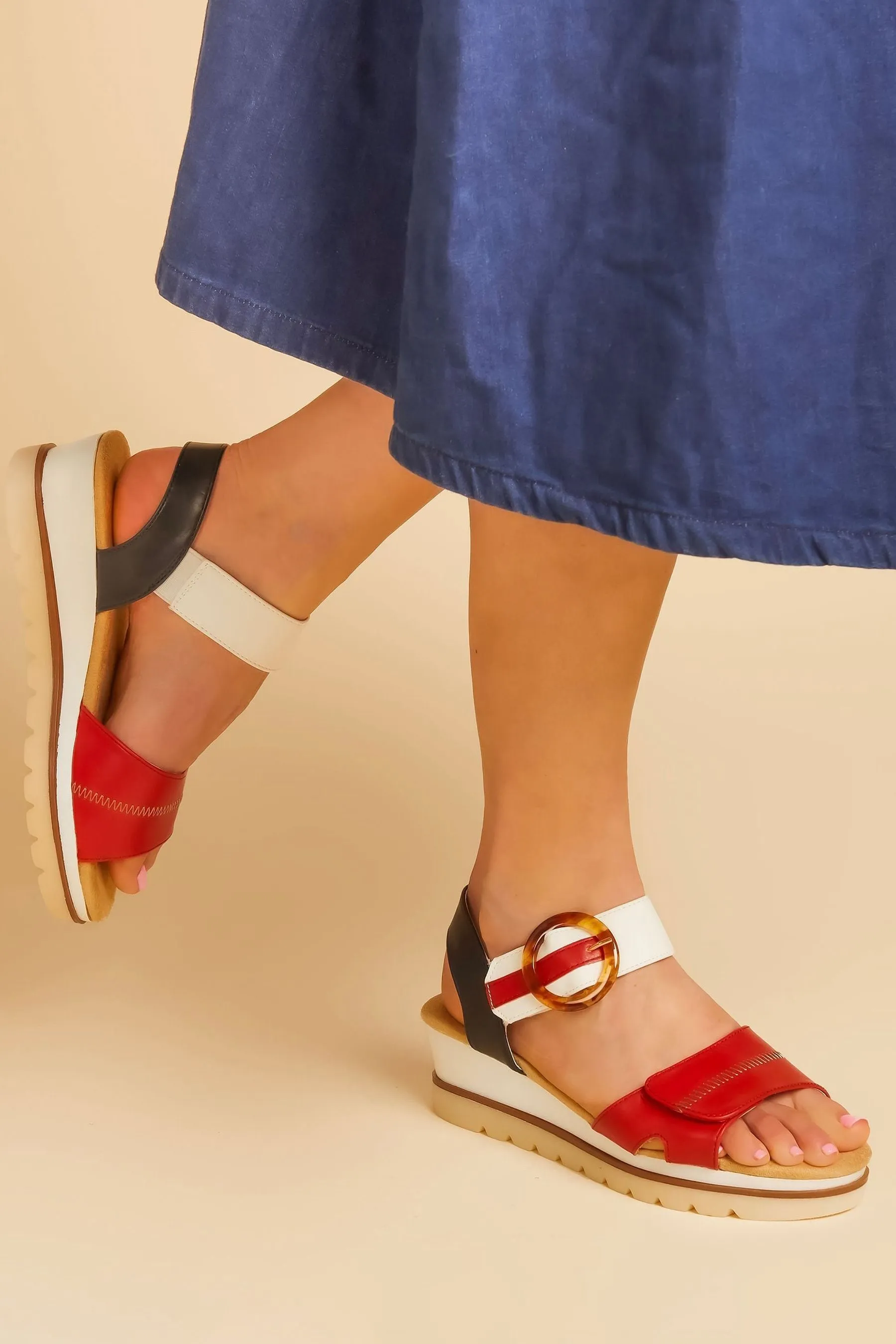 Pavers - Sandali comoda con zeppa
