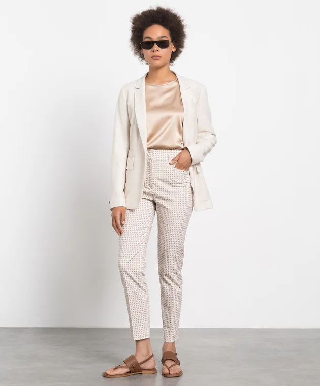 Peserico Pantaloni fantasia beige chiaro P0492108134