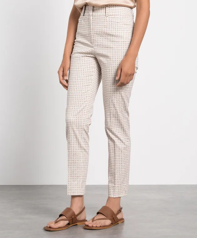 Peserico Pantaloni fantasia beige chiaro P0492108134