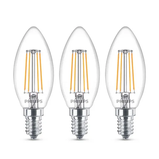Philips LED candela E14 B35 4,3W set 3x