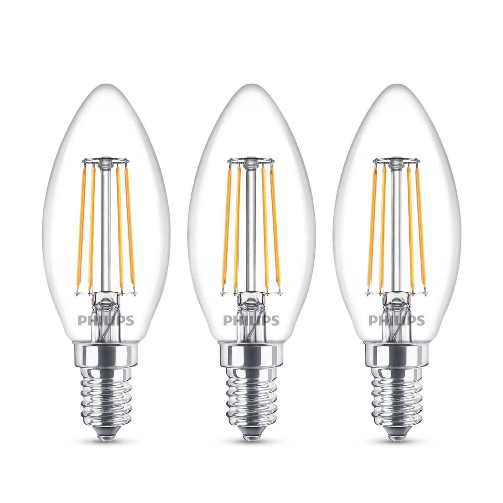 Philips LED candela E14 B35 4,3W set 3x