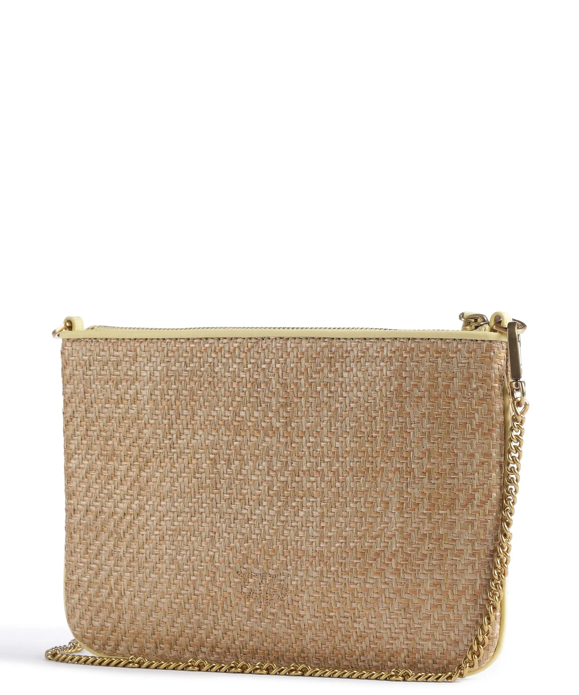  Pinko Classic Classic Borsa a tracolla pelle a grana fine, tissu natura  