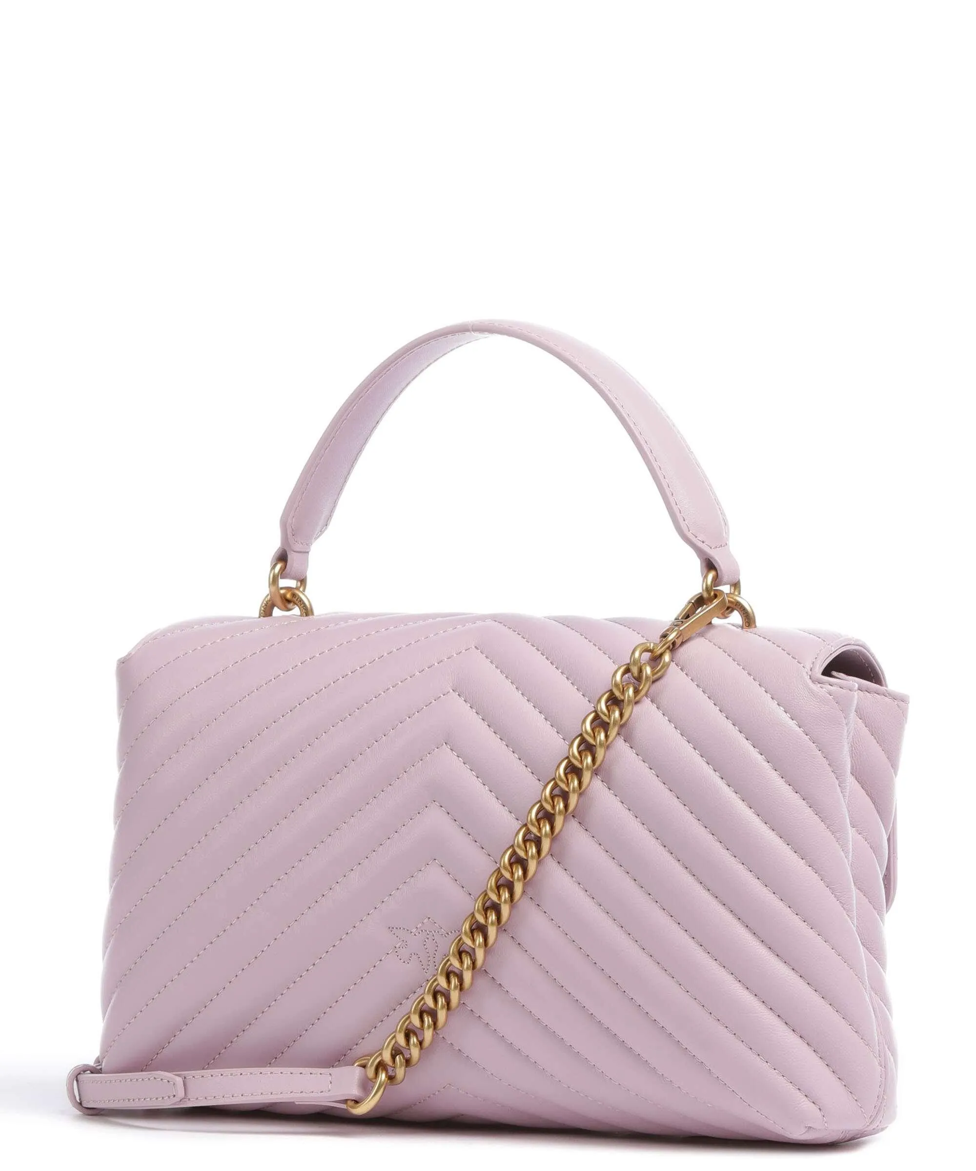  Pinko Love Lady Puff Classic Borsa a mano pelle di pecora viola  