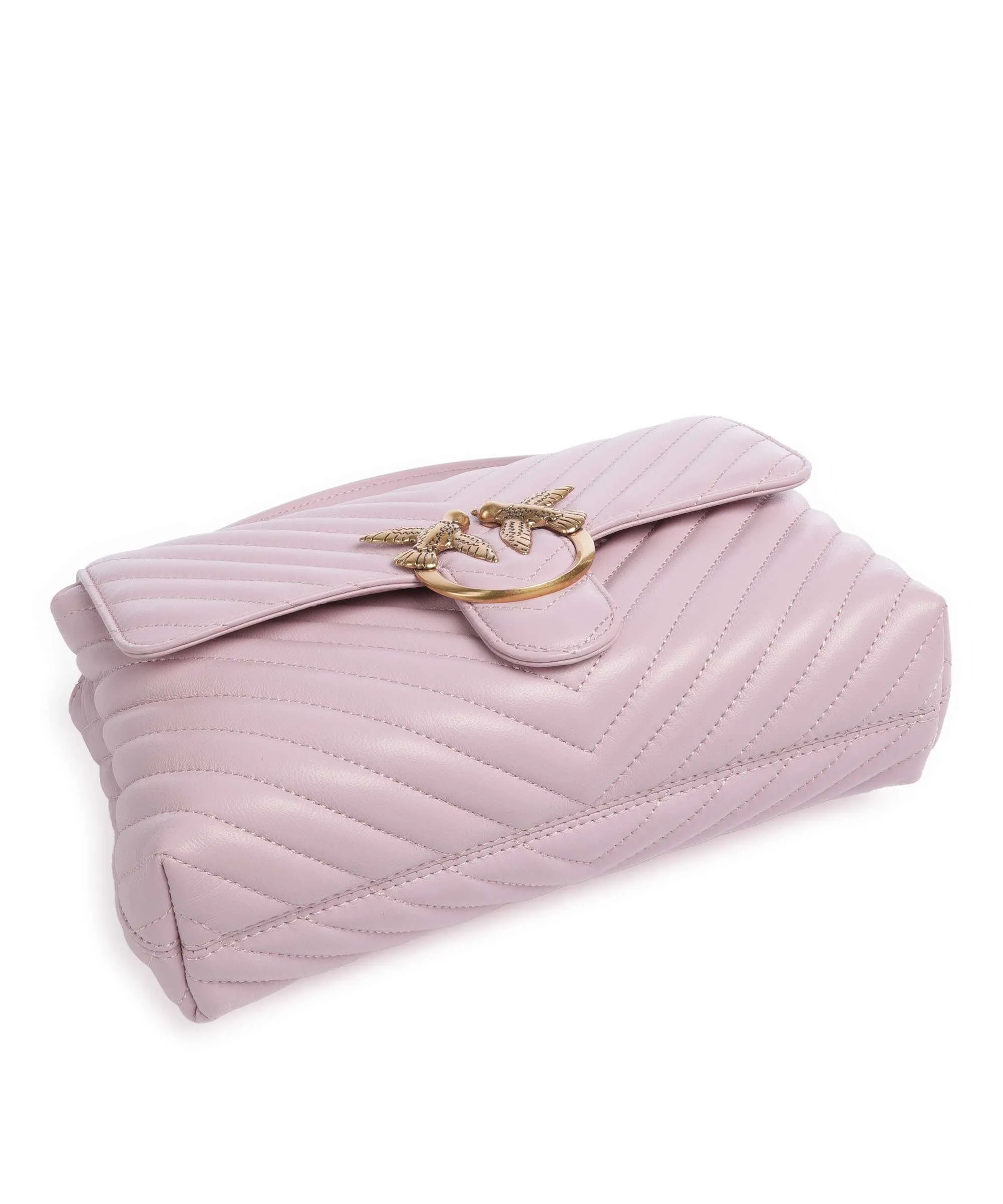  Pinko Love Lady Puff Classic Borsa a mano pelle di pecora viola  