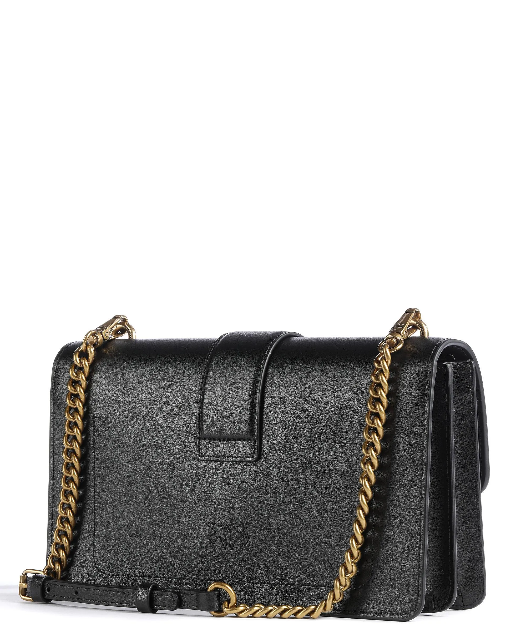  Pinko Love One Classic Borsa a tracolla pelle di vacchetta finemente grana nero  