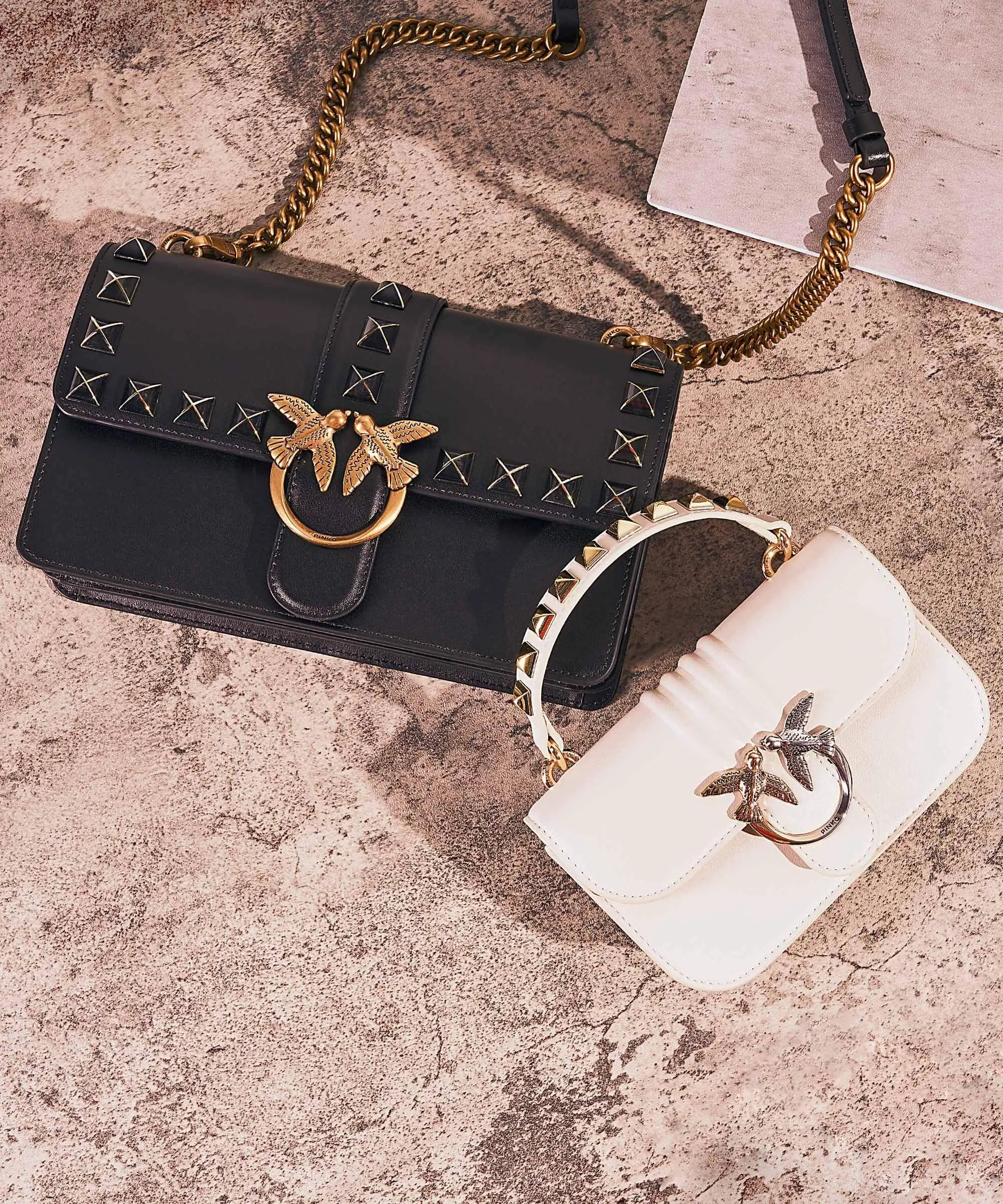 Pinko Love One Classic Borsa a tracolla pelle di vacchetta finemente grana nero  