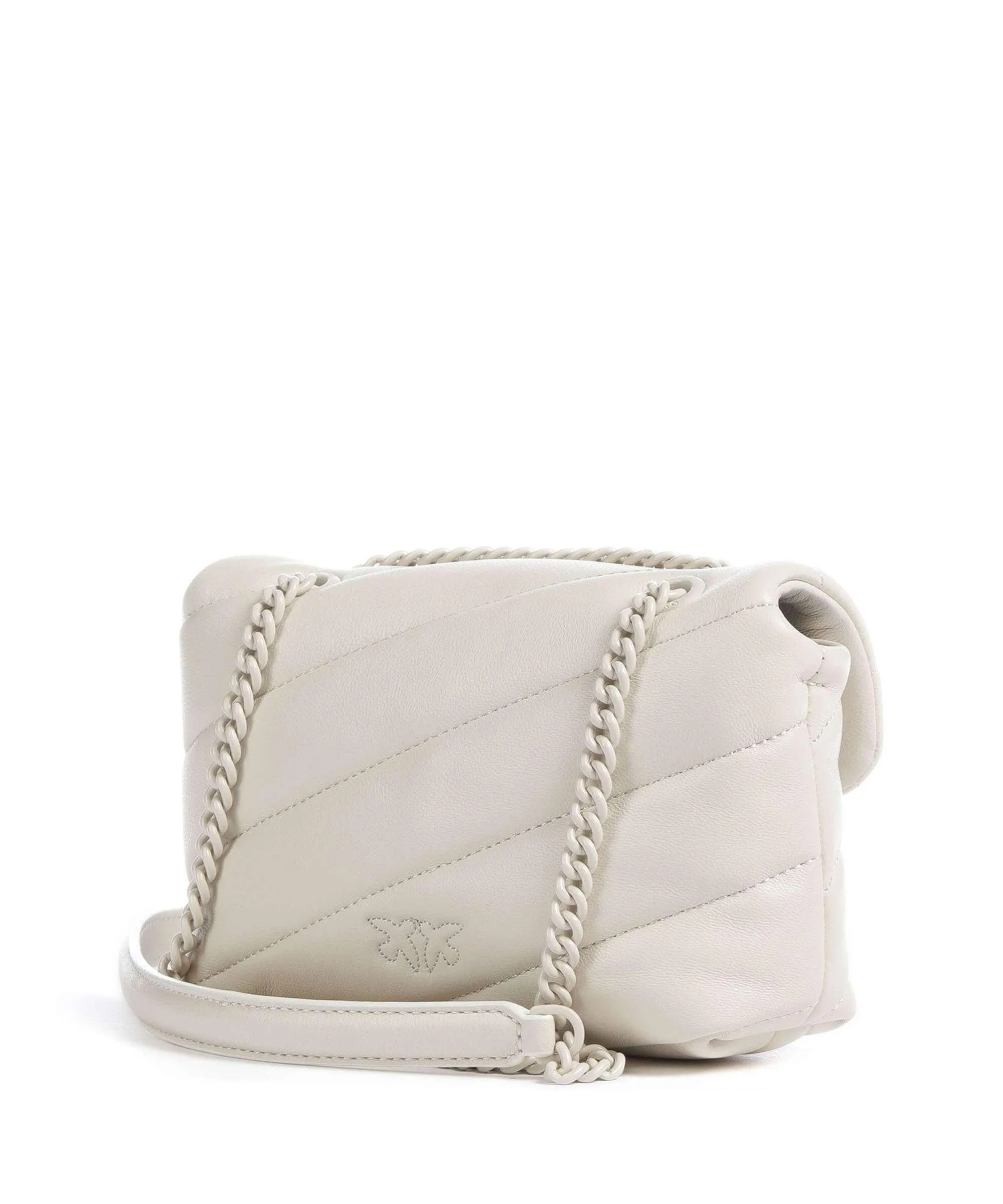  Pinko Love Puff Baby Borsa a spalla pelle di pecora avorio  