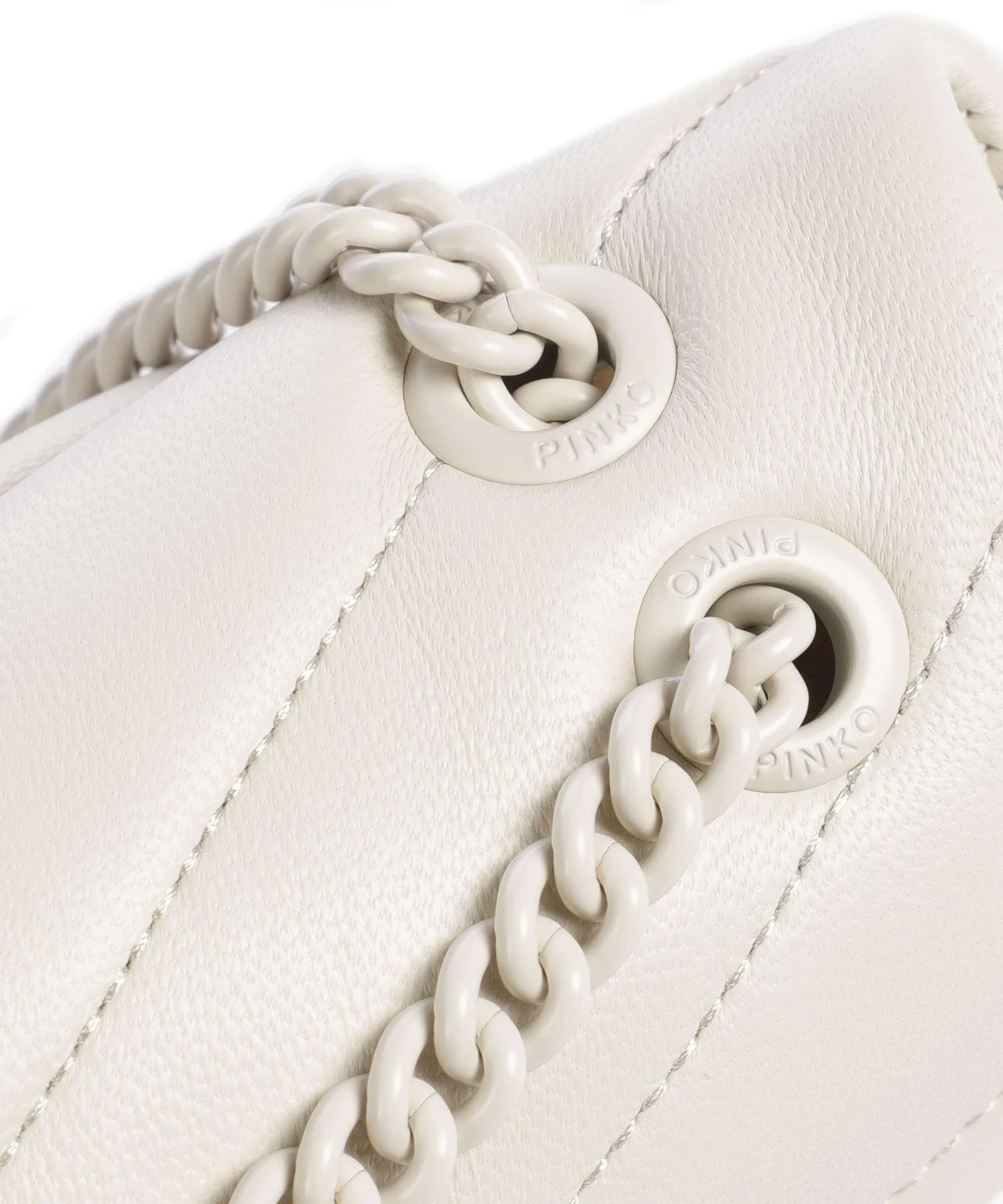  Pinko Love Puff Baby Borsa a spalla pelle di pecora avorio  