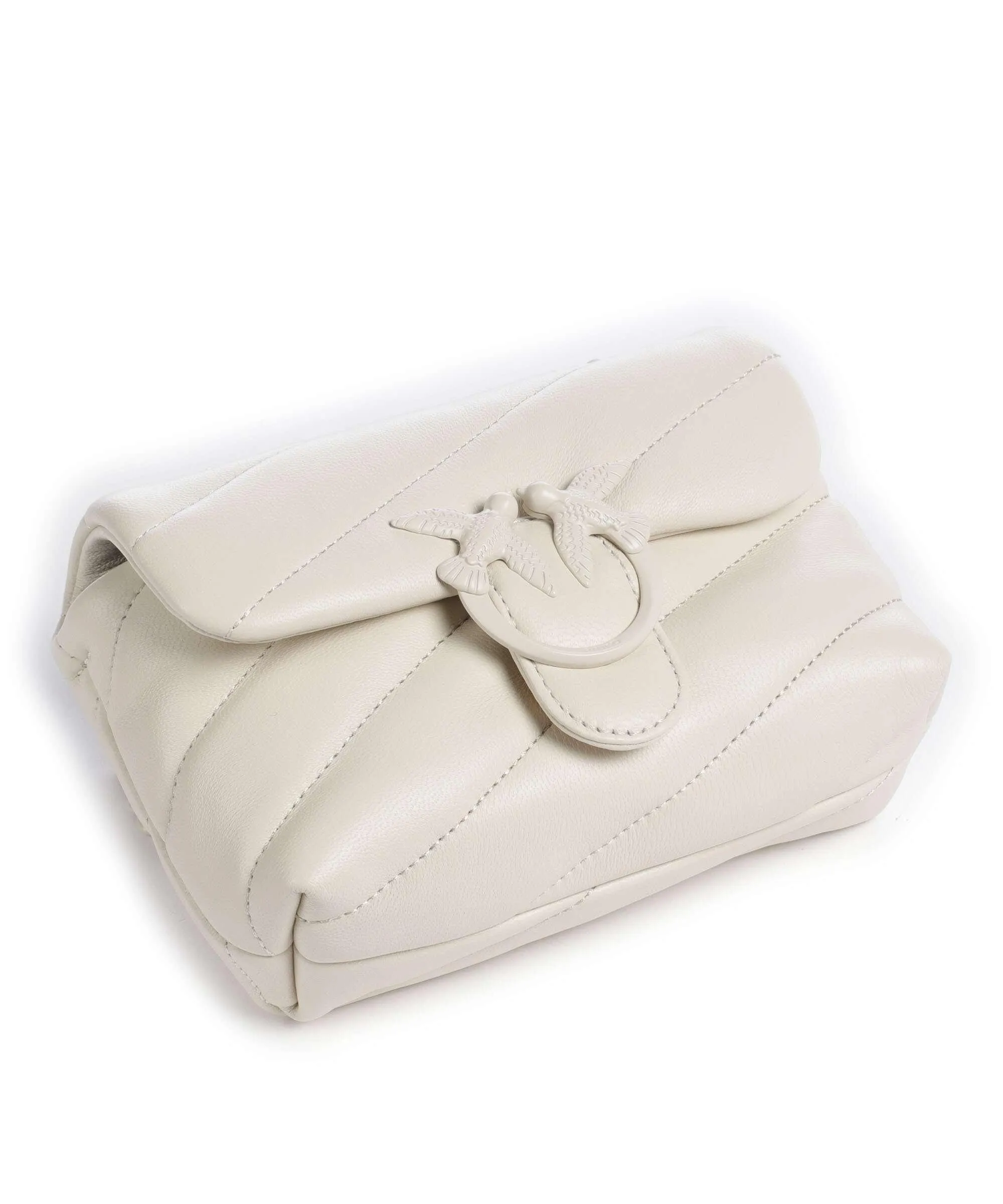  Pinko Love Puff Baby Borsa a spalla pelle di pecora avorio  