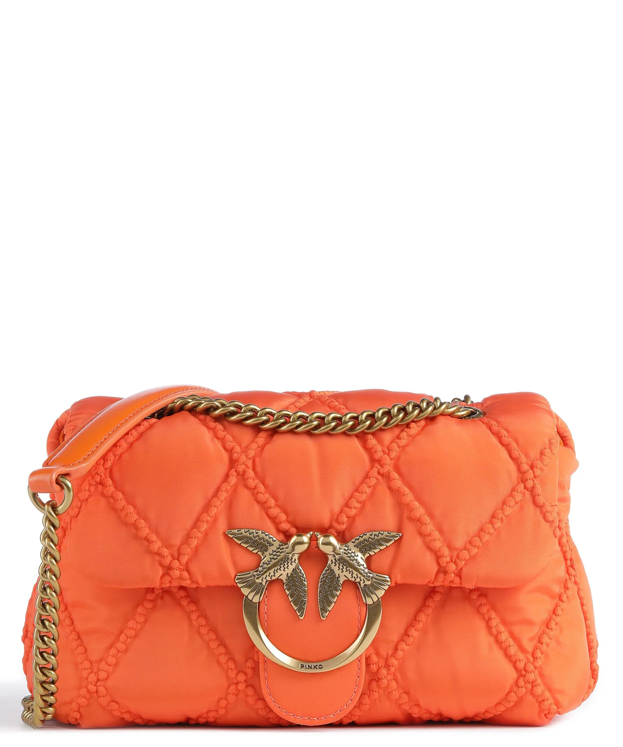  Pinko Love Puff Mini Borsa a spalla nylon riciclato arancio  