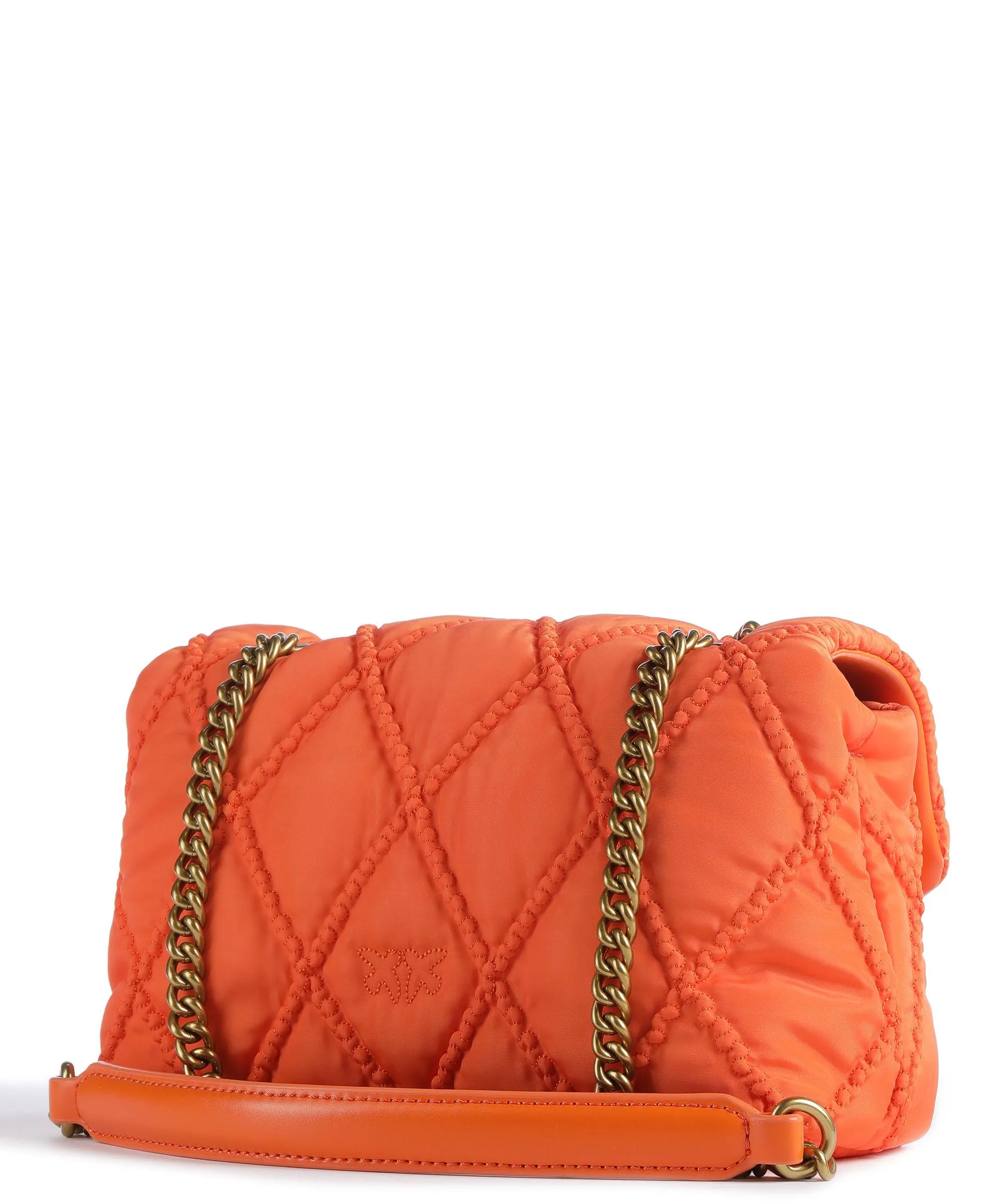  Pinko Love Puff Mini Borsa a spalla nylon riciclato arancio  
