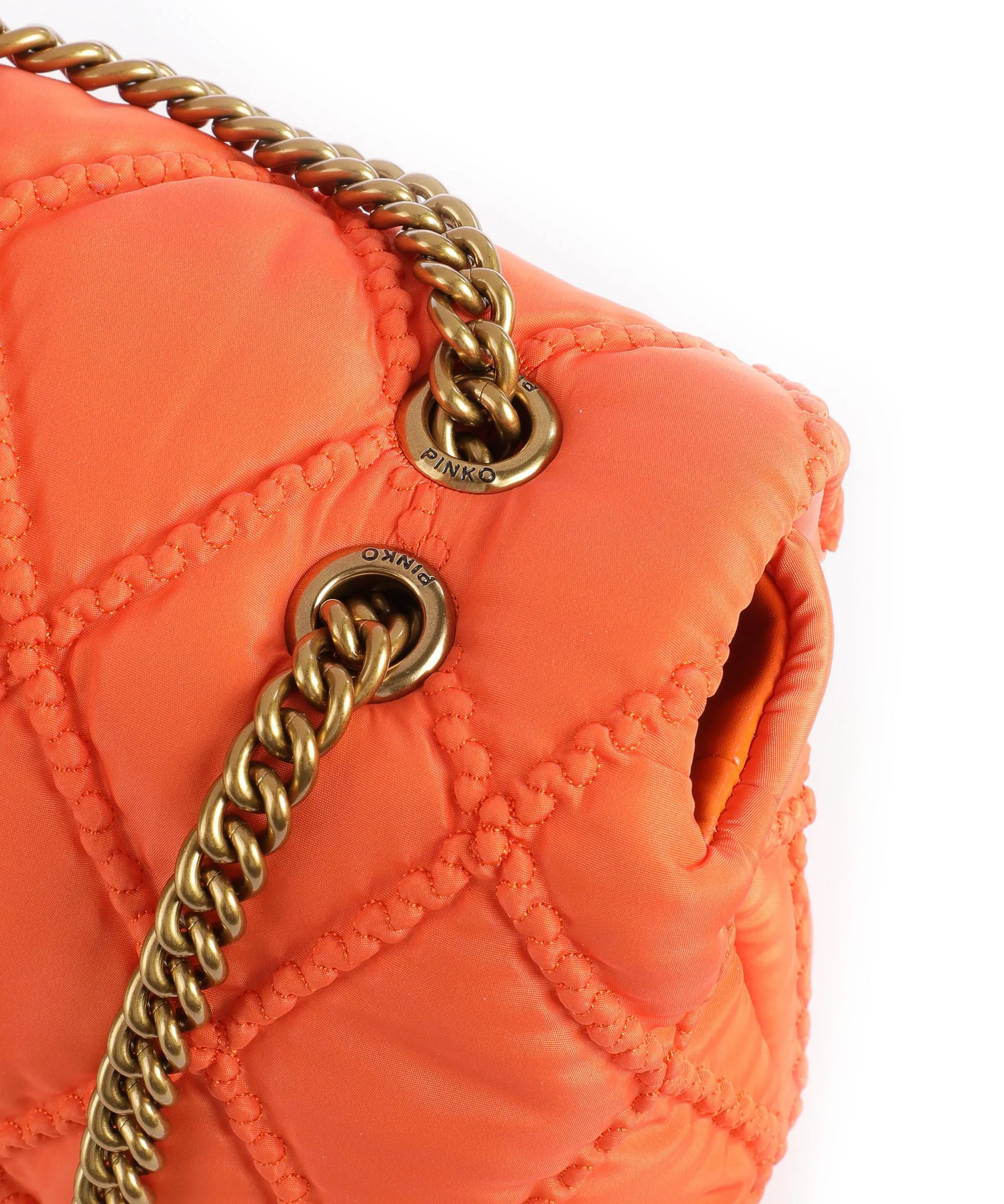  Pinko Love Puff Mini Borsa a spalla nylon riciclato arancio  