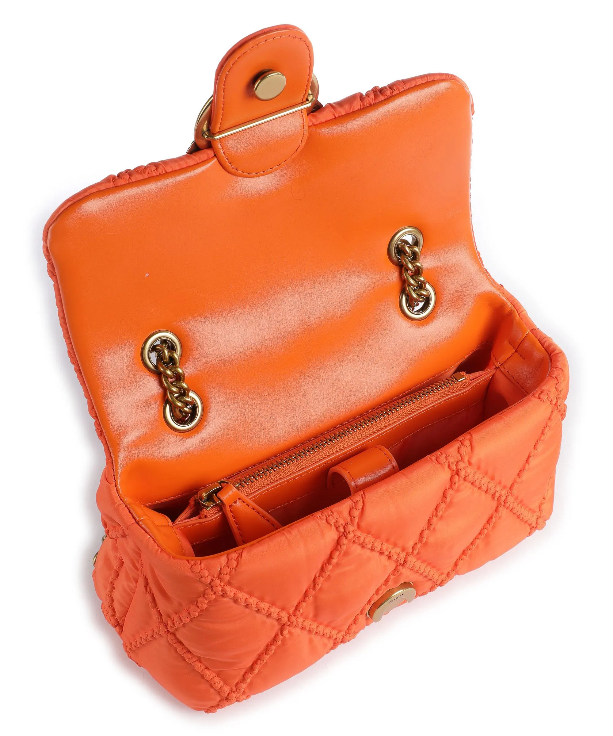  Pinko Love Puff Mini Borsa a spalla nylon riciclato arancio  