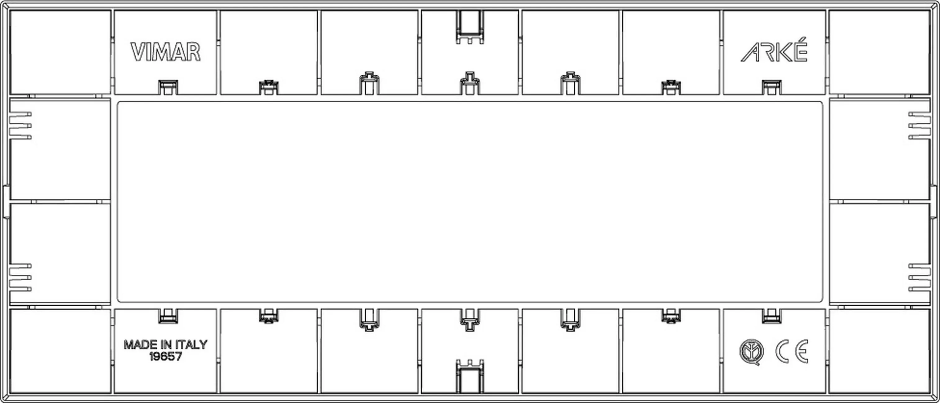 Placca sette moduli Vimar Classic bianco