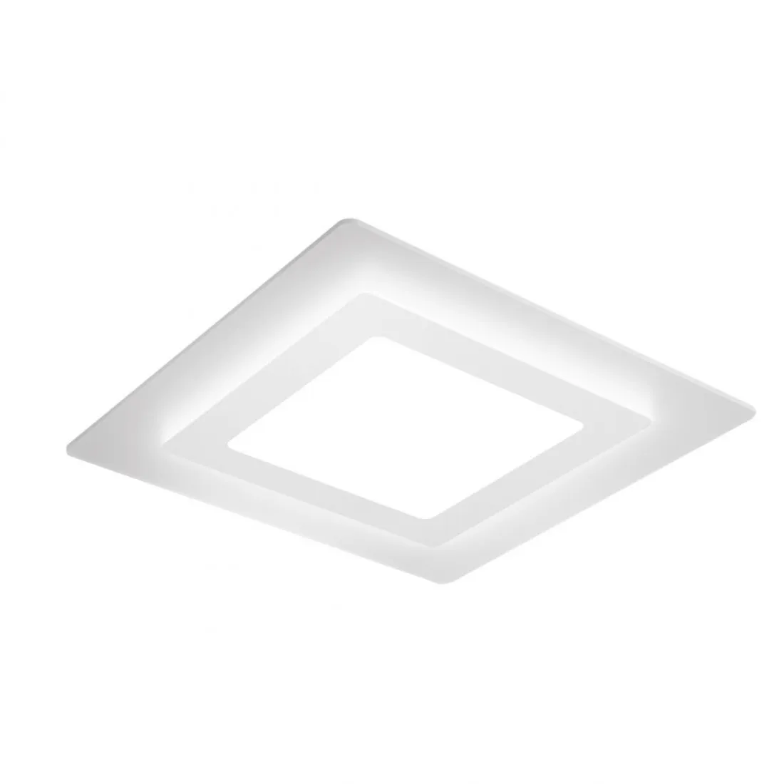 Plafoniera moderna Promoingross OBLIO Q65 WH LED metallo metacrilato lampada soffitto