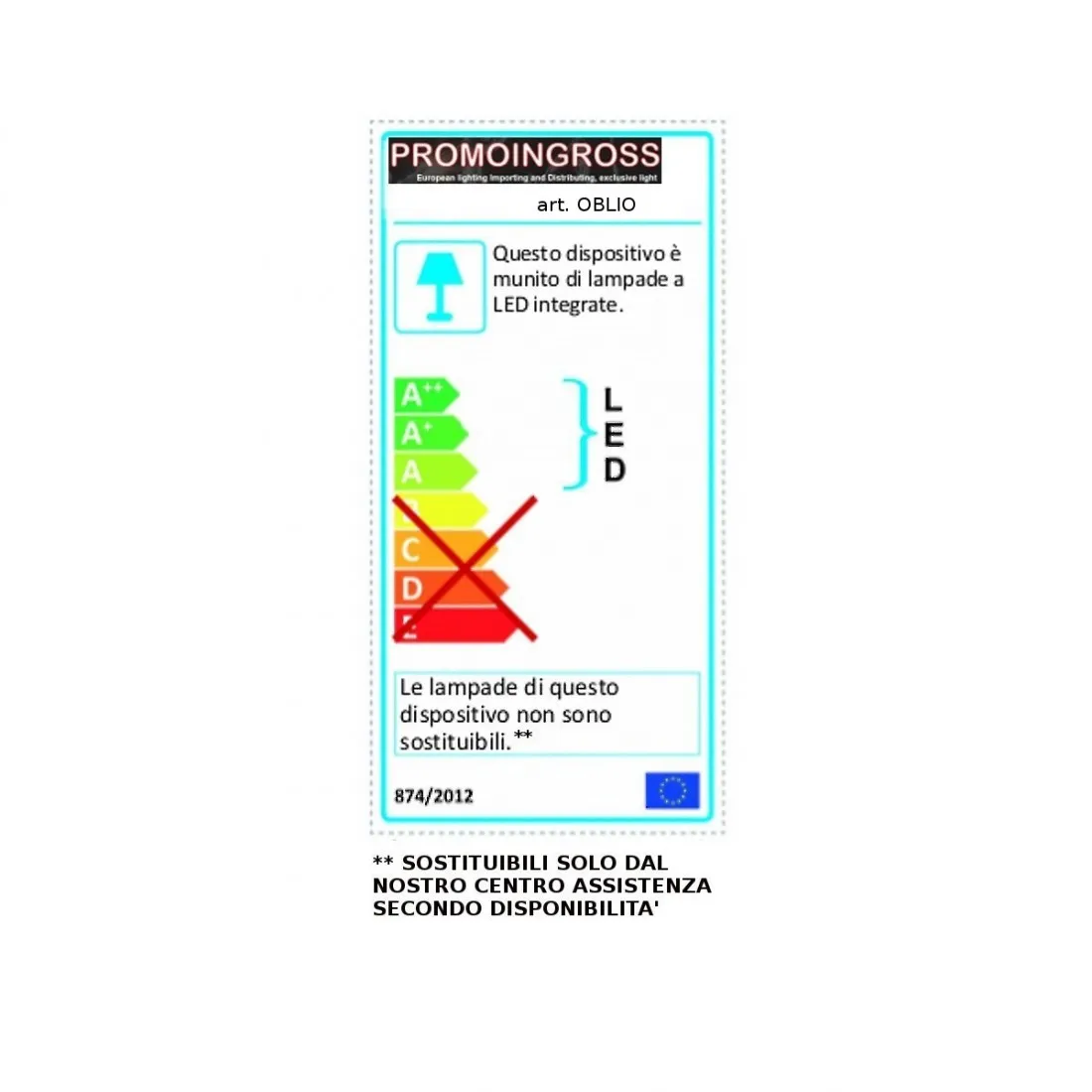 Plafoniera moderna Promoingross OBLIO Q65 WH LED metallo metacrilato lampada soffitto