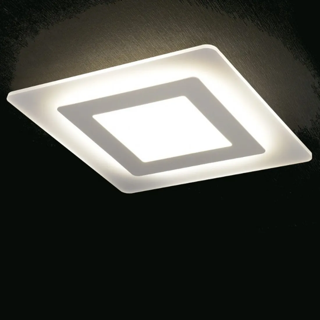Plafoniera moderna Promoingross OBLIO Q65 WH LED metallo metacrilato lampada soffitto