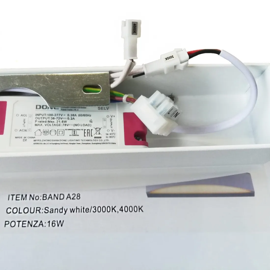 Plafoniera moderna Promoingross OBLIO Q65 WH LED metallo metacrilato lampada soffitto
