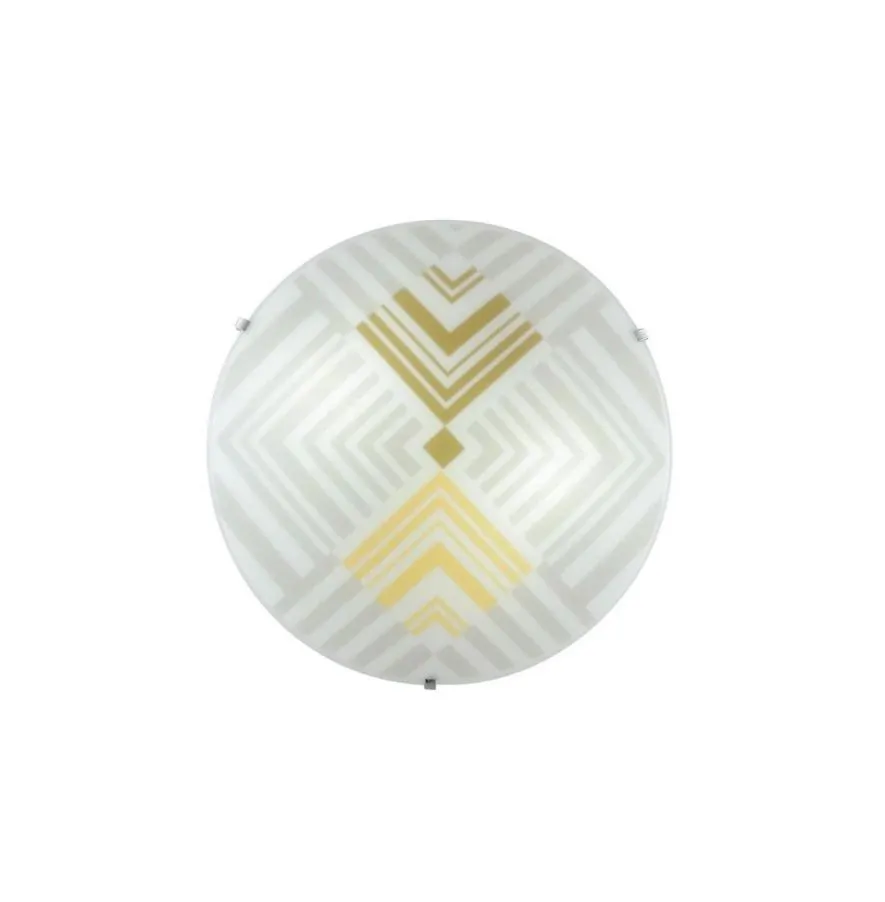 Plafoniera Rotonda Vetro Decorato 2 Luci Seventy PL30 Fan Europe