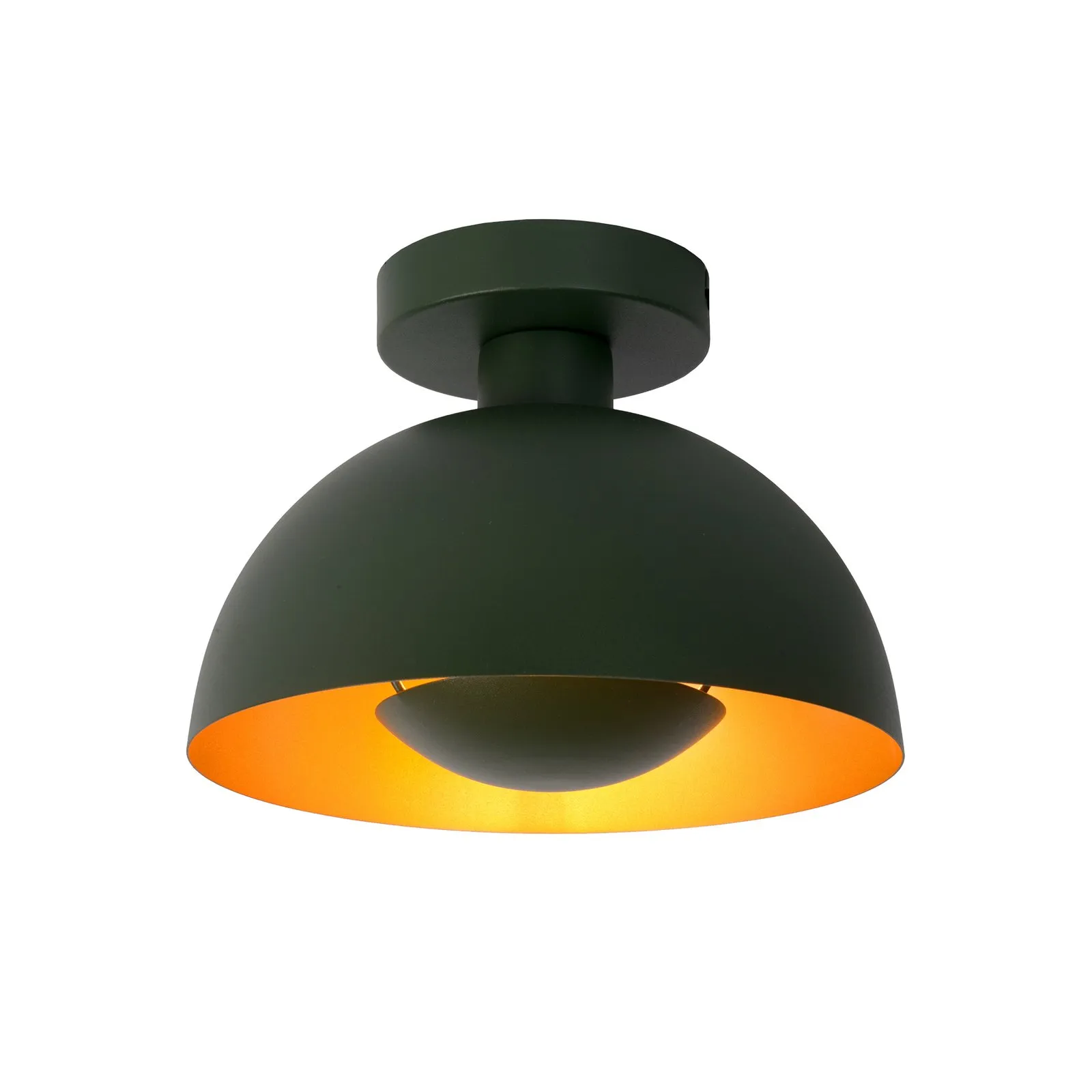 Plafoniera Siemon di acciaio, Ø 25 cm, verde