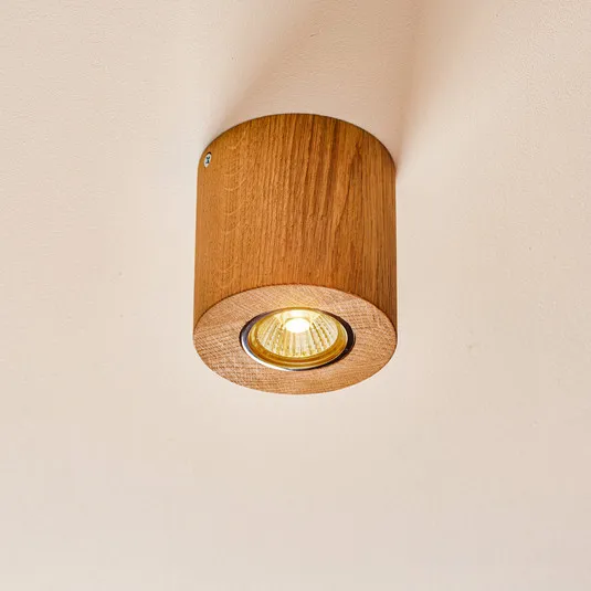 Plafoniera Wooddream rotonda 1 luce, rovere, 10cm
