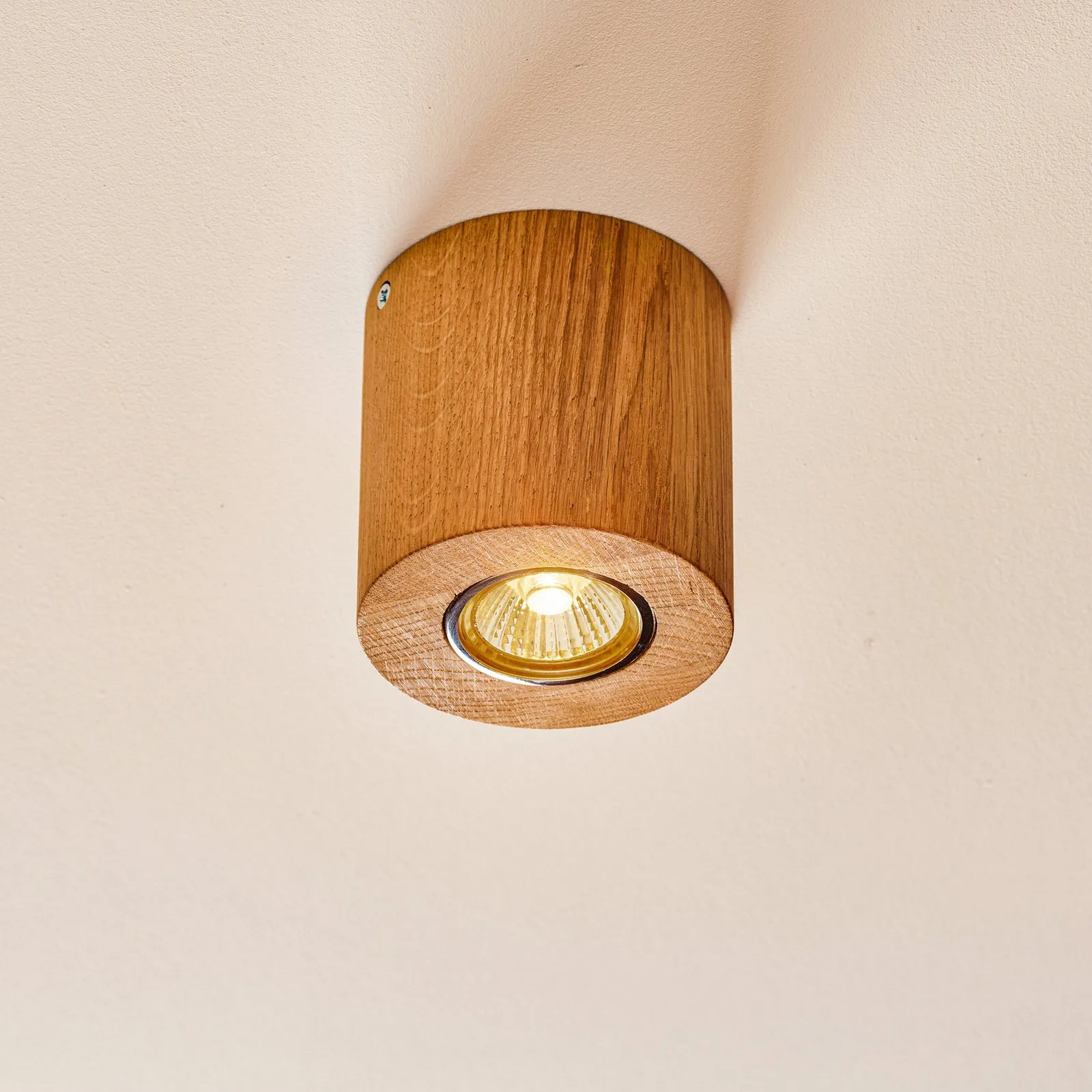 Plafoniera Wooddream rotonda 1 luce, rovere, 10cm